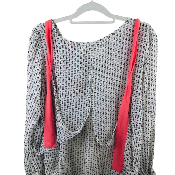 NWT Umgee Blouse Tunic XL Boho Open Slit Long Sleeve & Back Print Semi S… - Picture 6 of 13